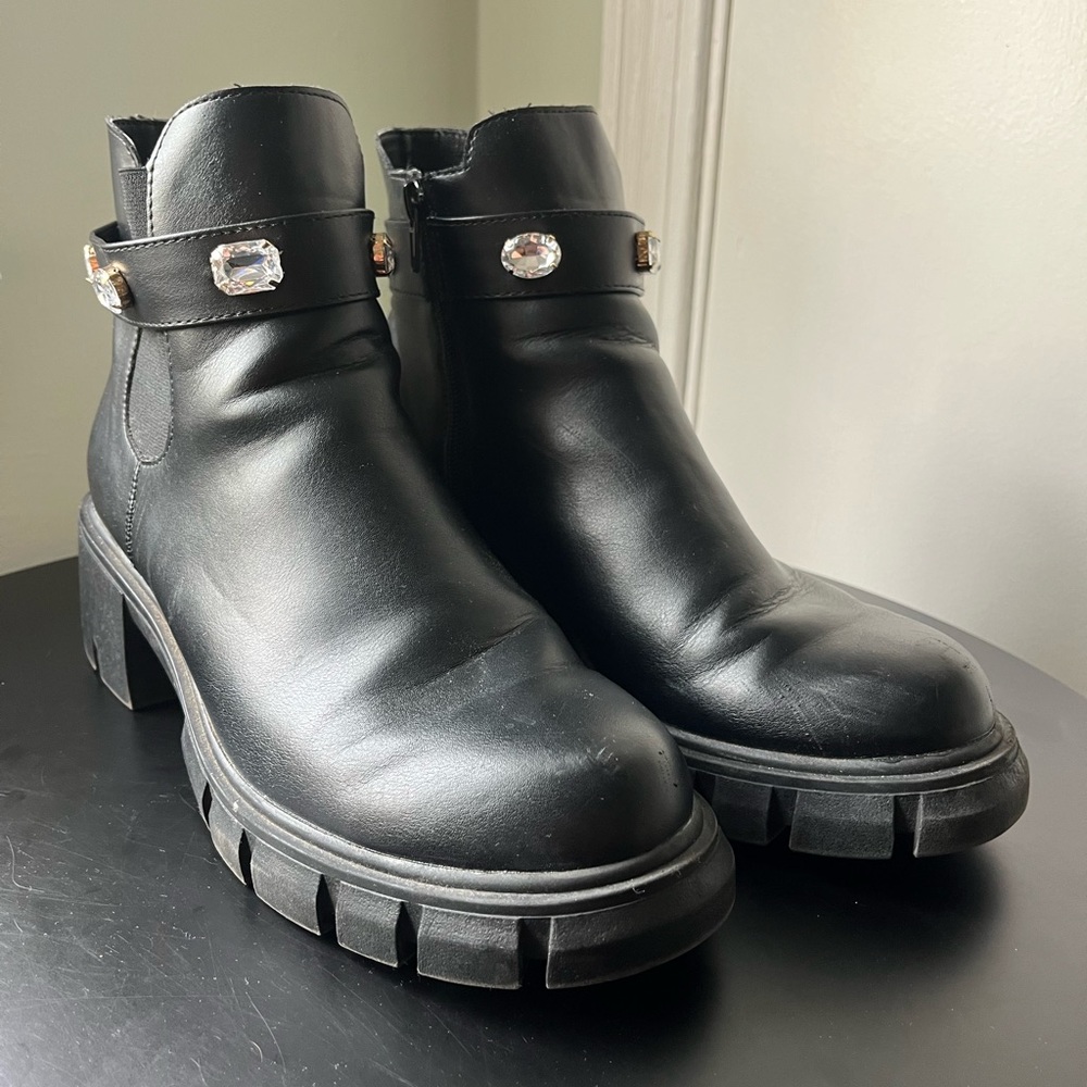 Black Ankle Boots with Jewels